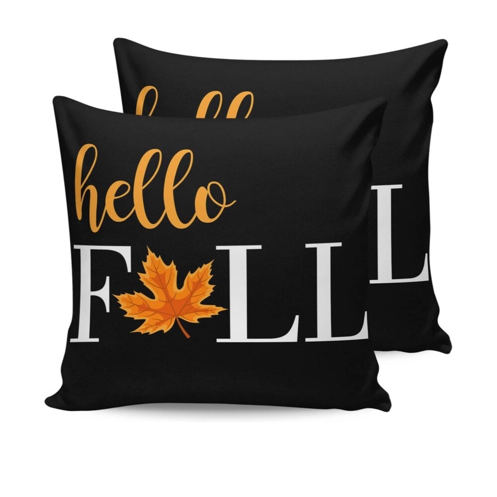 Autumn Throw Pillow Covers 16x16inch, Decorative Cushion Pillows x2